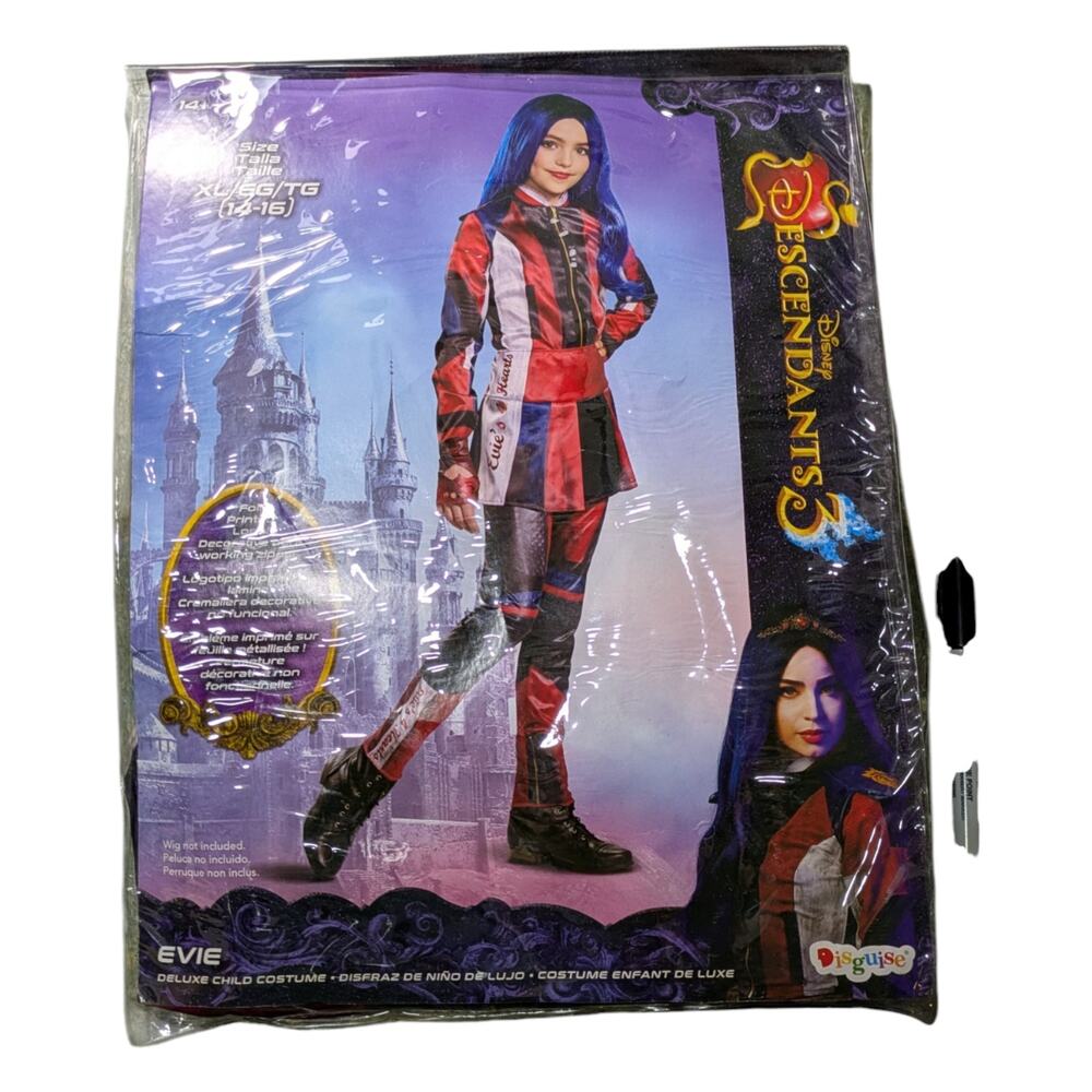 Kids Costume-Disney Descendants 3 - EVIE - 1 Piece Suit w/ Skirt&Gloves -XL14/16